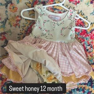 12 Month Sweet Honey Dress EUC